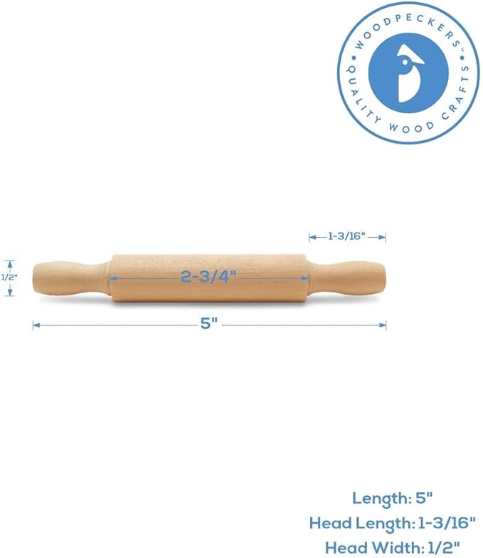 Wooden Mini Rolling Pin, 5 Inches Long - Image 2