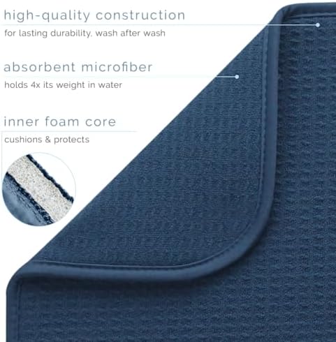 S&T INC. Dish Drying Mat, 18" x 24", XL, Navy