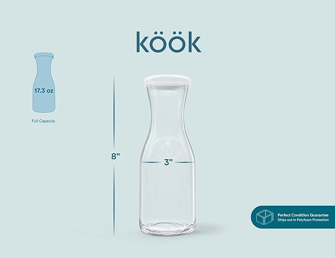 Glass Carafe Pitchers, by Kook, Mini Carafes- set of 6, Beverage Dispensers - Image 8