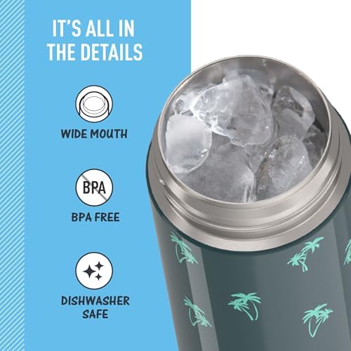THERMOS FUNTAINER Water Bottle with Spout, 16oz, Palm Trees