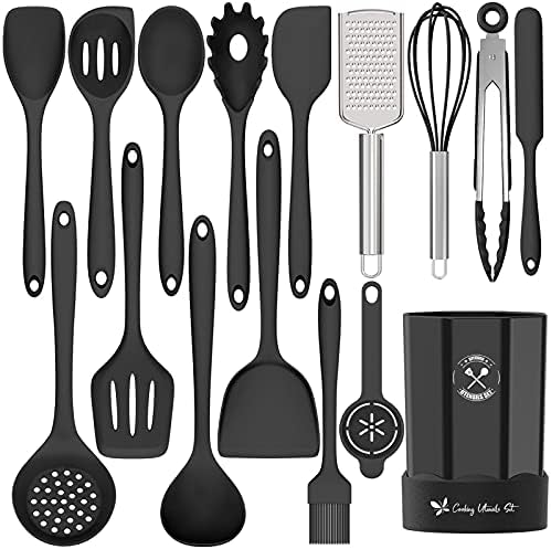Silicone Kitchen Utensils Set, 16-Piece Silicone Cooking Utensils by Deedro
