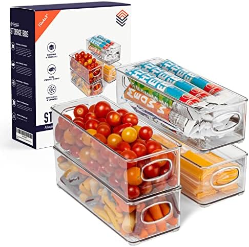 ClearSpace Plastic Pantry Organization and Food Storage Bin, 4 Pack