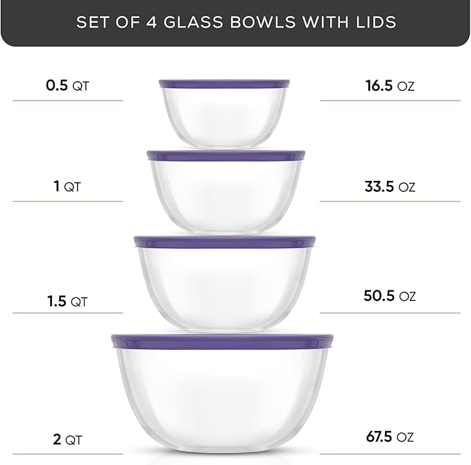 JoyJolt Very Peri 8pc Glass Mixing Bowls - Image 2