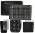 Amazon Basics Nonstick Bakeware 6-Piece Set, Stackable, Dishwasher and Oven-Safe, Baking Pan