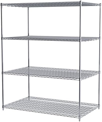 Akro-Mils AWP74UPRIGHT 74-Inch NSF Certified Industrial Grade Chrome Wire Shelf System Upright Leg Post Poles, (4 Pack), Silver