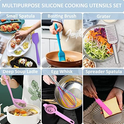 Silicone Kitchen Utensils Set, 16-Piece Silicone Cooking Utensils by Deedro