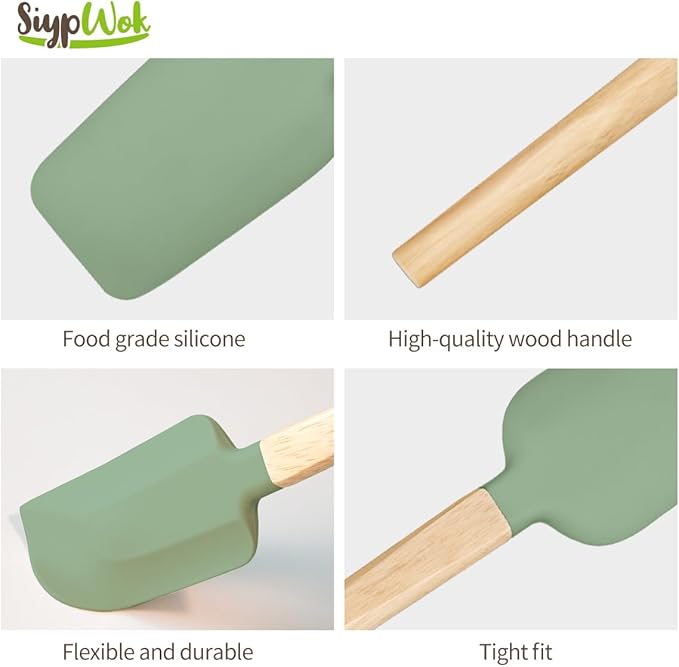Silicone Spatula Set, Food Grade Rubber Spatula-4 Piece Nonstick Rubber Spatulas - Image 8