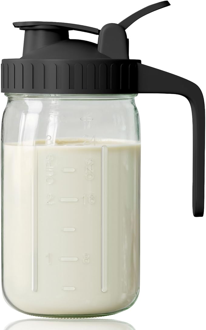 Breast Milk Pitcher, Mason Jar 32 oz, Wide Mouth Jar by OneDream