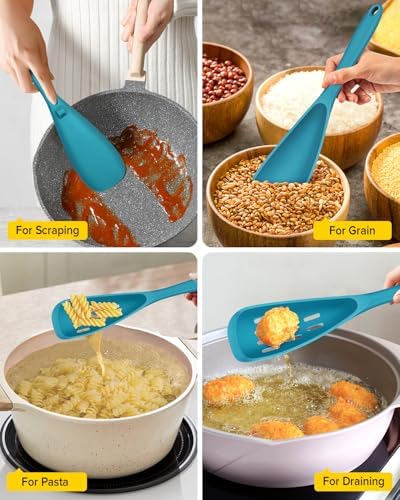 BUNDLEPRO Silicone Cooking Spoons for Nonstick Cookware, One-Piece, 2 Pack