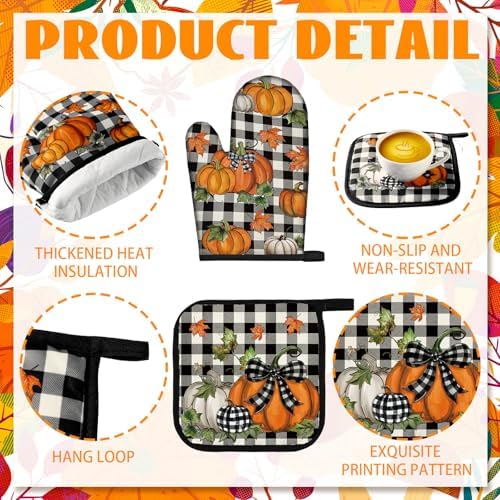 Fanfanwin 10 Pcs Fall Pumpkin Kitchen Decor Set for Home, Cooking Gift