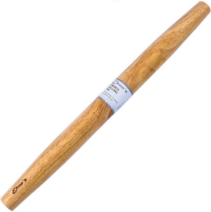 French Rolling Pin – 18 Inch Wooden Dough Roller by EbunsKitchen