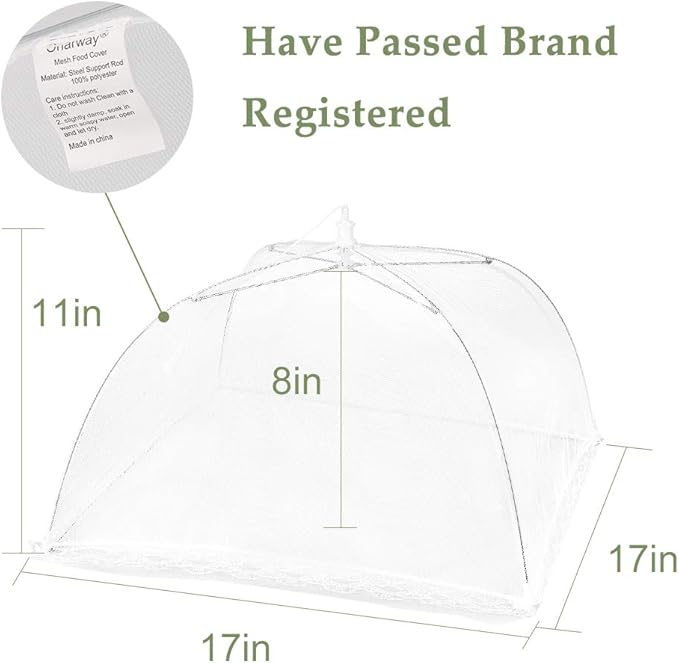 Onarway 6 Pack Food Covers 17 Inch Pop-Up Encrypted Mesh Plate Serving Tents - Image 2