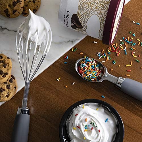 COOK WITH COLOR Kitchen Gadget Set Stainless Steel Utensils with Soft Touch Handles, 7 Pieces, Stainless Steel Grey