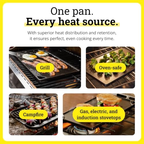 Lodge Reversible Cast Iron Grill/Griddle Pan XL, 16.75 x 11.5 Inches