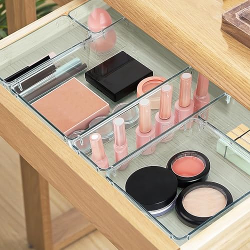 10 PCS Drawer Organizer Set, 5 Size Bathroom and kitchen organizer Trays