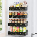Mystozer Magnetic Spice Rack for Refrigerator Black Gold, 4 Pack