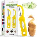 Spring Chef Swivel Potato Peeler with Soft Grip Handle, Set of 2, Yellow