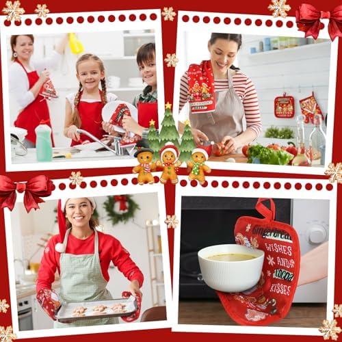 SiliFine 12 Pcs Christmas Kitchen Accessories Set Gingerbread Style