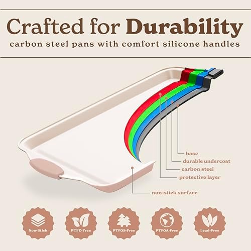 Country Kitchen Nonstick Stackable Bakeware Set - Durable, Easy Release Baking Set- 22 Pc. Includes Silicone Muffin Cups