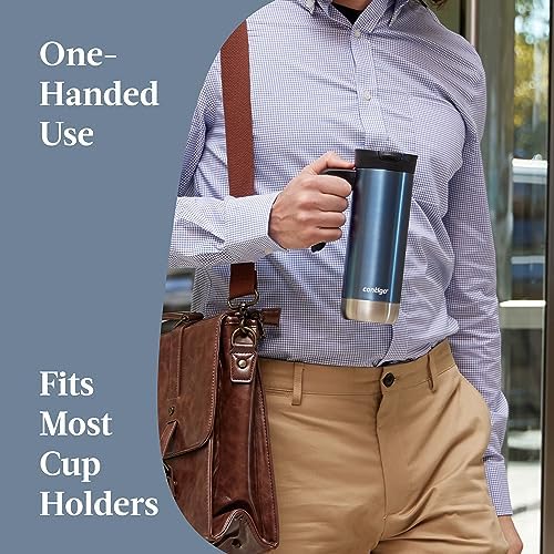 Contigo Superior 2.0 Stainless Steel Travel Mug 20oz with Handle | Leak-Proof Lid | Double-Wall Insulation | Dark Ice | Pack of 4