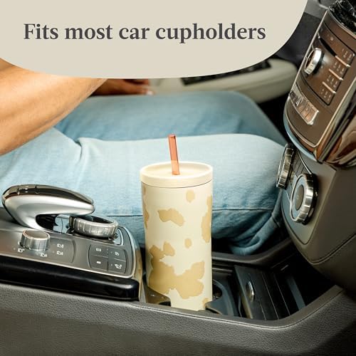 Contigo Streeterville 2.0 Insulated Stainless Steel Travel Tumbler with Flex Straw and AUTOCLOSE Lid, Reusable Iced Coffee Cup, 24oz, Oatlmilk