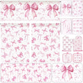 13 Pcs Pink Bow Kitchen Decor Set 3 Coquette Kitchen Curtains Valance 2 Aesthetic Rugs and Mats 4 Girly Hand Towels 2 Pink Pot Holders 2 Oven Mitts for Home Decor Cooking Grilling Housewarming Gift