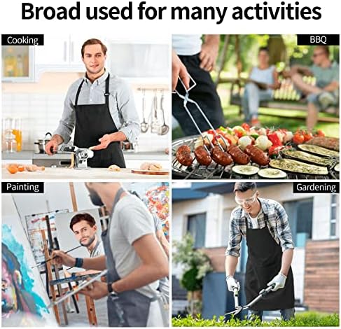 Sigouyinei Waterproof Kitchen Apron For Women Men Soft Bib Work With Pocket