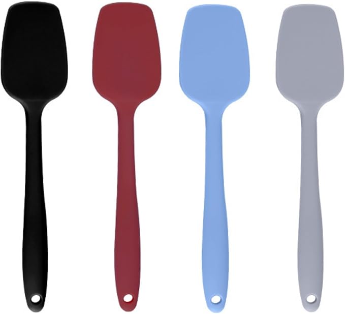 Shappy 4 Pieces Silicone Cooking Spoons 10.6 Inch Heat Resistant Kitchen Spoons by Shappy