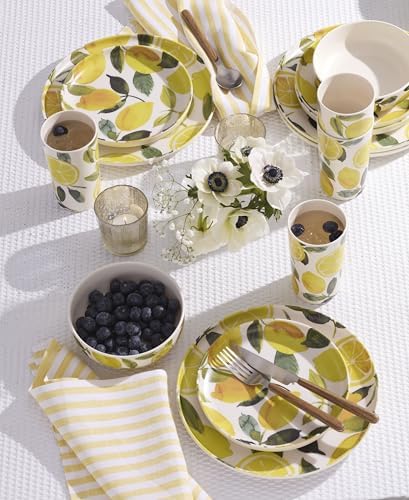 Oneida 24 Seven Lemon Melamine Tumblers, 16oz, Set of 4