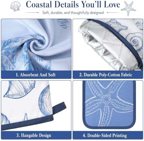 FoldTier 6 Pcs Coastal Kitchen Decoration Set Beach Kitchen Accessories