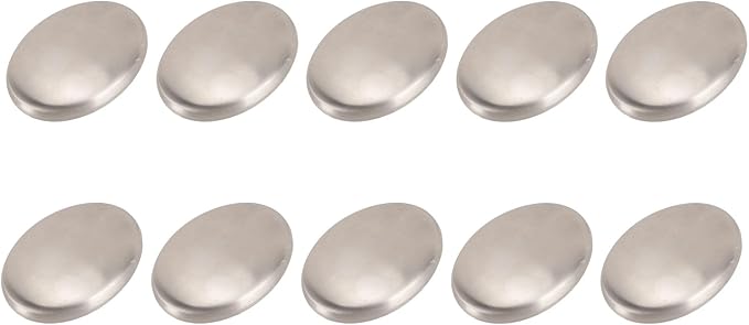 Stainless Steel Soap, 304 Food Grade Odor Eliminator Bar for Kitchen Hands Fish Garlic Onion Smell Remover 6.5x5cm 10 Pack