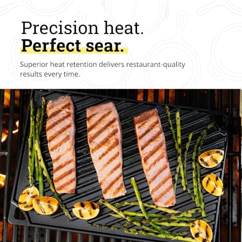 Lodge Reversible Cast Iron Grill/Griddle Pan XL, 16.75 x 11.5 Inches