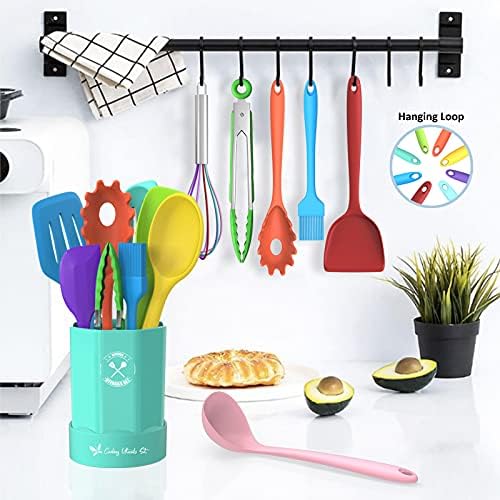 Silicone Kitchen Utensils Set, 16-Piece Silicone Cooking Utensils by Deedro