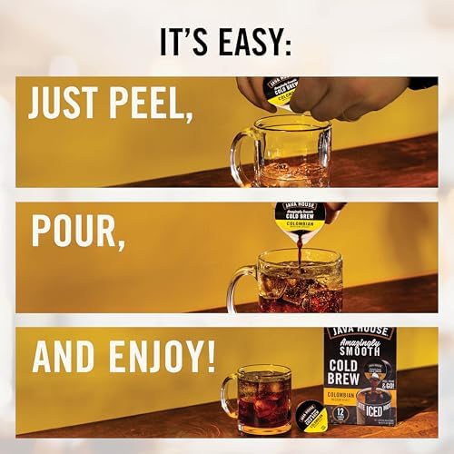 Java House Cold Brew Coffee Concentrate Single Serve Liquid Pods, Sumatran, 1.35 Fl Oz (Pack of 48)
