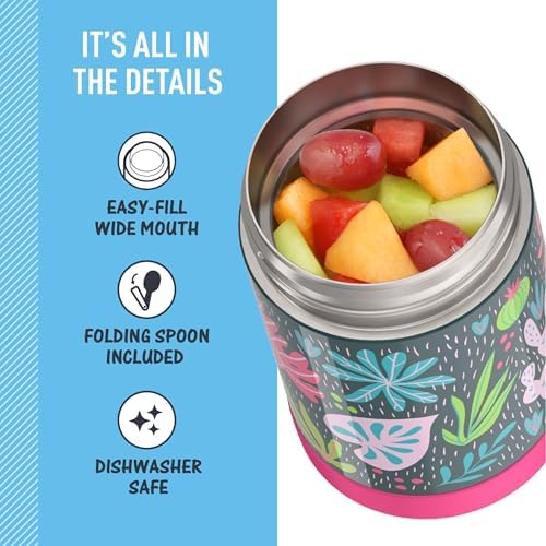 THERMOS FUNTAINER Food Jar with Spoon, 16oz, Tropical Foliage