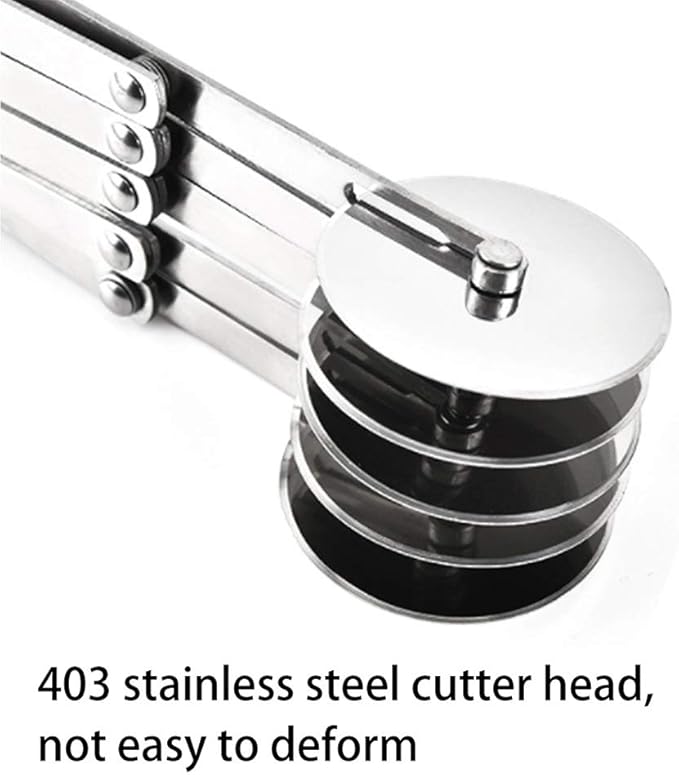 5 Wheel Pastry Cutter, Stainless Pizza Slicer, Expandable Pizza Slicer - Image 4