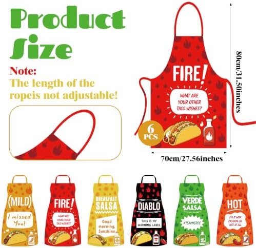 Lebaley 6 Pcs Halloween Taco Sauce Group Costume Set, Spicy Apron Costume