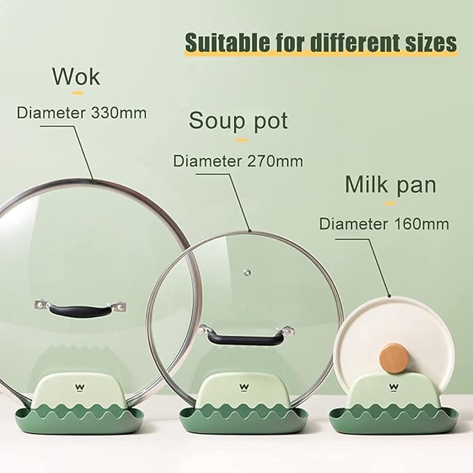 2 Pack Lid and Spoon Rest for Kitchen Counter, Cooking Ladle/Spatula/Spoon - Image 6