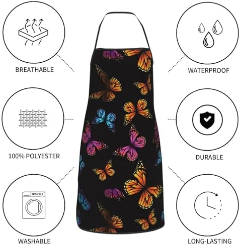 Sigouyinei Waterproof Kitchen Apron For Women Men Soft Bib Work With Pocket