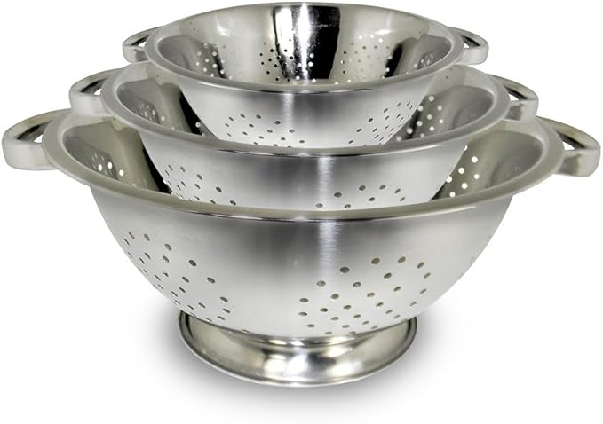 ExcelSteel Colander Set Stainless Steel | Nesting Design | Mirror Polished | by EXCELSTEEL
