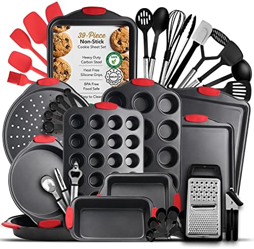 Eatex Baking Sheet Set, 39 Piece Baking Pans Set, Cookie Sheets for Baking