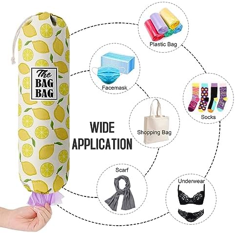 C-1 Lemon Grocery Bags Holder & Organizer - Wall Mount Plastic Bags Storage Container Dispenser - Kitchen Gifts For Women, Family & Friends