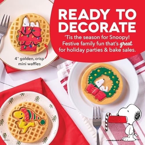 Peanuts x Dash Snoopy Holiday MultiMaker Mini Waffle Maker, Ceramic, Red