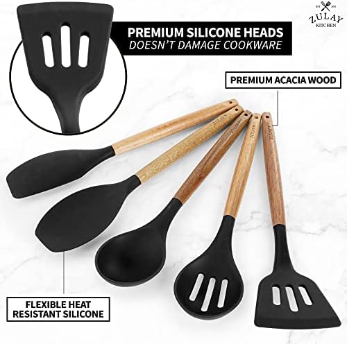 Zulay Kitchen 5 Piece Silicone Utensil Set