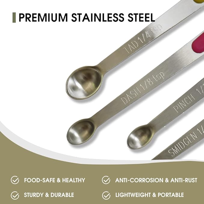 2Pack Mini Measuring Spoons Set, Tiny Stainless Steel Measure Teaspoons - Image 3