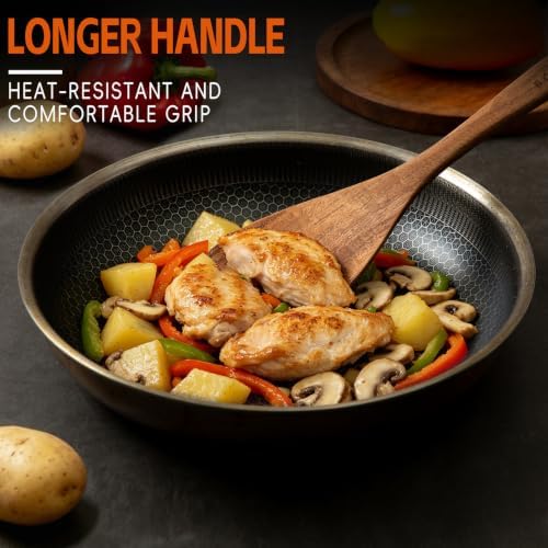 Wooden Spoons for Cooking,10 Pcs Natural Teak Wooden Kitchen Utensils Set Wooden Utensils for Cooking Wooden Cooking Utensils Wooden Spatulas for Cooking (10)