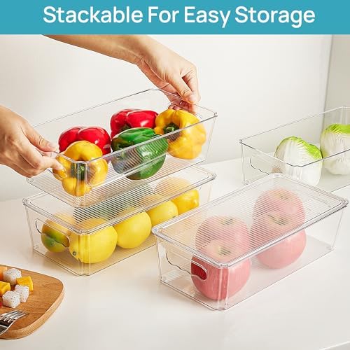 Vtopmart 10pcs Clear Stackable Storage Bins with Lids
