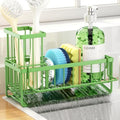 Sponge Holder for Kitchen Sink, Kitchen Sink Caddy, Kitchen Sink Sponge Holder, Dish Sponge Holder, Kitchen Sink Organizer for Sponge, Dish Brush, Scrubber(9.65" x 3.74" x 6.3", Avocado)