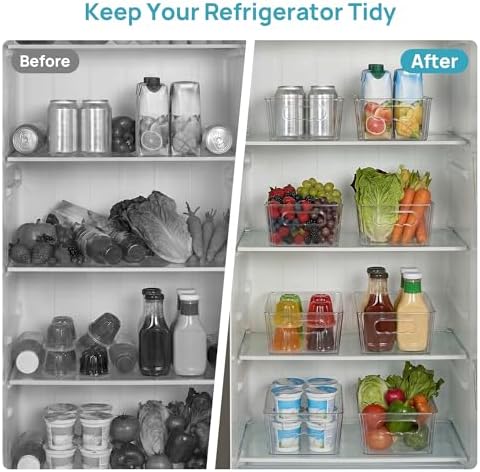 Vtopmart 8pcs Clear Storage Bins with Handles