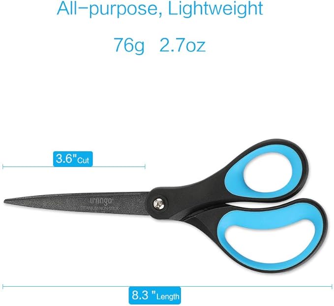LIVINGO 2 Pack 8" Titanium Non-Stick Scissors, Professional Stainless Steel - Image 2